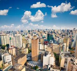 Plakat miejski panorama widok brazylia panoramiczny