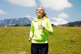 Plakat jogging lekkoatletka ruch góra wieś