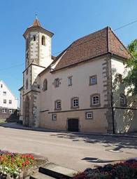 Plakat miasto śródmieście architektura szpital religia