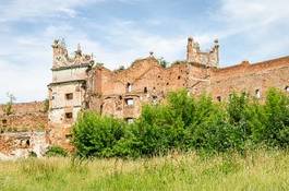 Fotoroleta the collapsed ruins of the old castle walls near lviv in ukraine