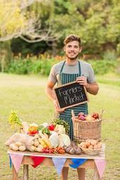 Plakat rynek świeży warzywo rolnictwo zdrowy