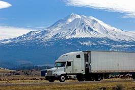 Plakat ciężarówka autostrada ameryka góra ekspresowy