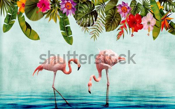 Plakat tropikalny dziki lato woda egzotyczny