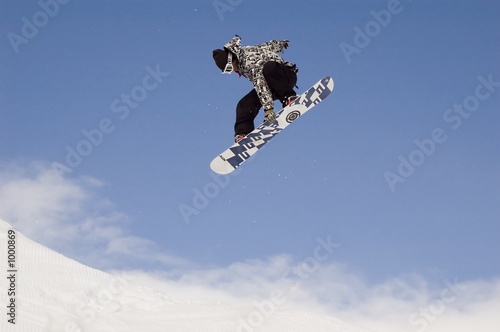 Plakat narciarz śnieg snowboarder