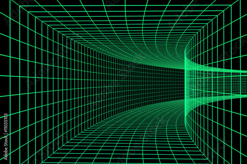 Plakat fala ruch wzór 3D tunel