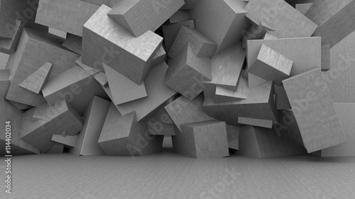 Obraz na płótnie 3D wzór architektura beton szary