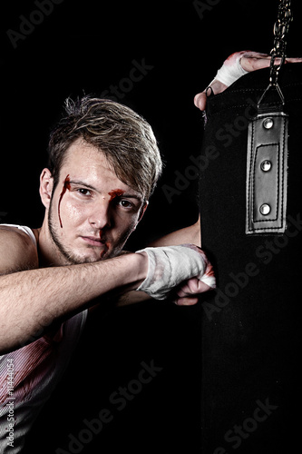 Plakat portret sztuki walki kick-boxing