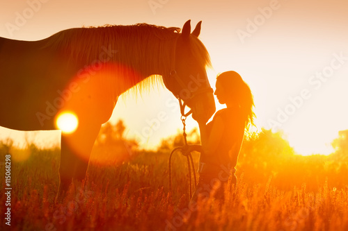 Fototapeta dziewczynka lato rodeo ogier