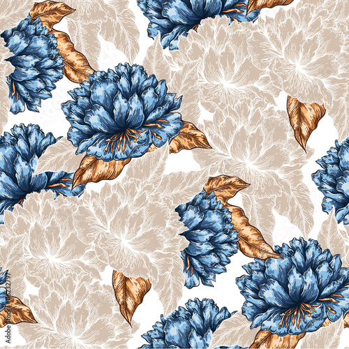 Plakat Seamless Graphic flower pattern