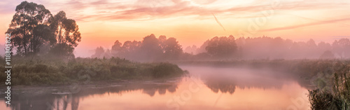 Fotoroleta Foggy river in the morning