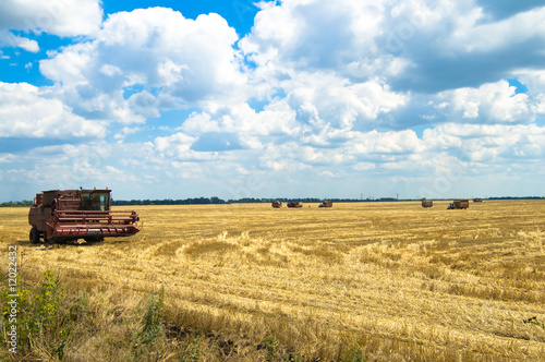 Fotoroleta wiejski rolnictwo maszyna niebo traktor