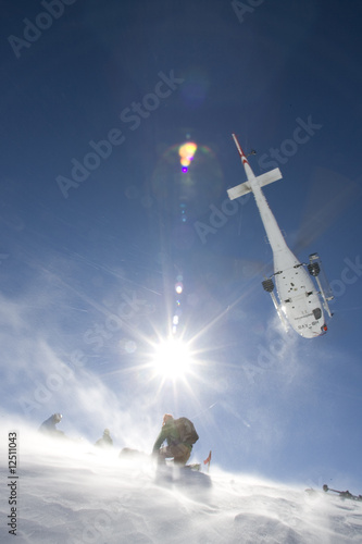 Plakat góra narty freeride  