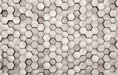 Fotoroleta Wall of concrete hexagons as wallpaper or background