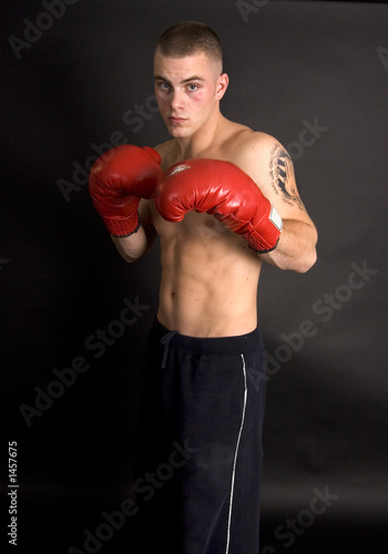 Plakat bokser mężczyzna boks pudełko mięśni