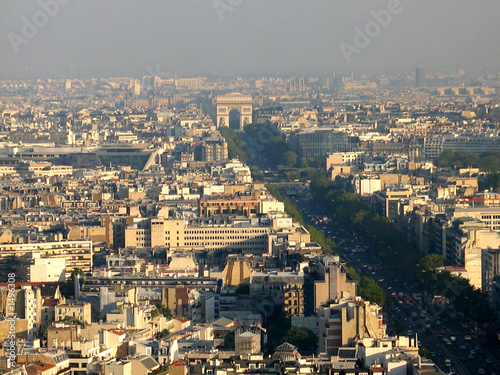 Plakat francja paris zdjęcie lotnicze pomnik