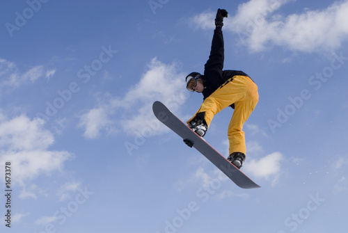 Plakat snowboard niebo sport