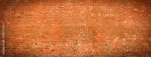Obraz na płótnie Old Brick wall panoramic view.