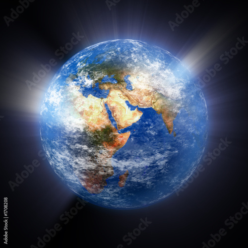 Plakat glob świat poświata