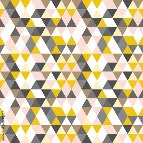 Foto zasłona Geometric abstract pattern with triangles in muted  retro colors.