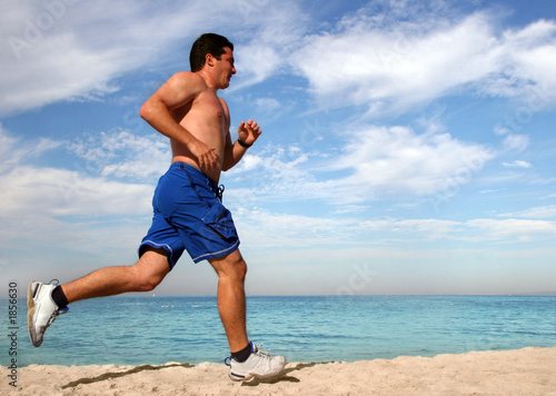 Plakat woda plaża jogging zdrowy ciało