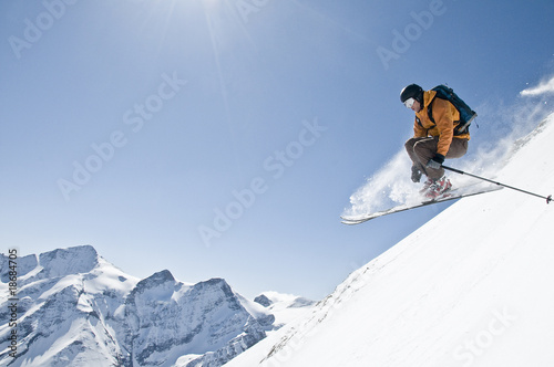 Naklejka góra śnieg sporty zimowe