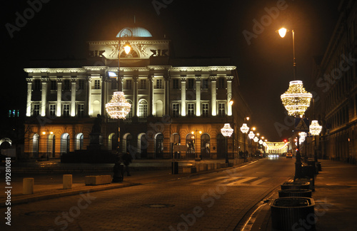 Obraz na płótnie stary warszawa ulica miasto noc