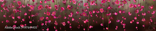 Obraz na płótnie pejzaż kwiat panoramiczny różowy