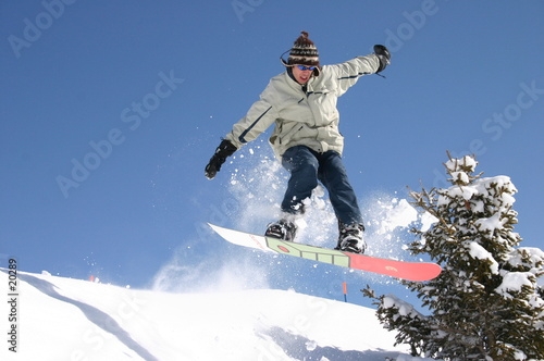 Fototapeta snowboarder góra śnieg snowboard freeride