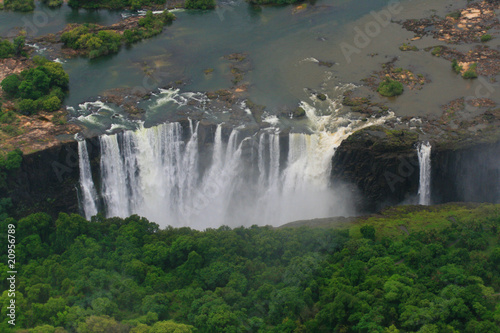 Plakat kaskada zdjęcie lotnicze zambia upadek