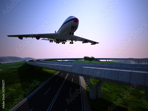 Obraz na płótnie pejzaż transport airliner maszyna samolot