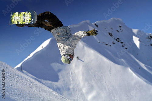 Plakat narty śnieg snowboard góra sport