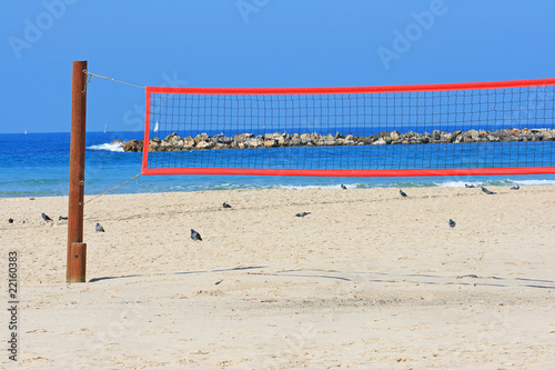 Obraz na płótnie niebo plaża siatkówka