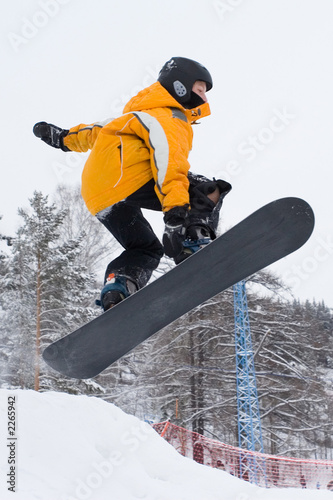 Fototapeta góra snowboard niebo sportowy