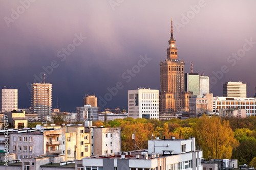 Naklejka niebo architektura śródmieście warszawa europa