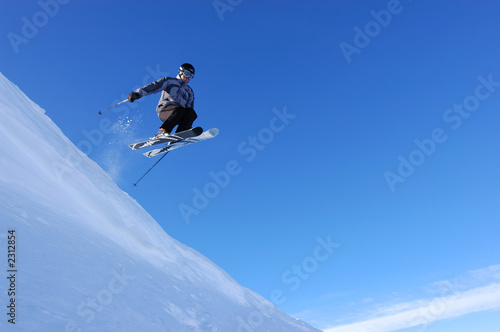 Naklejka narty sport zabawa śnieg słońce