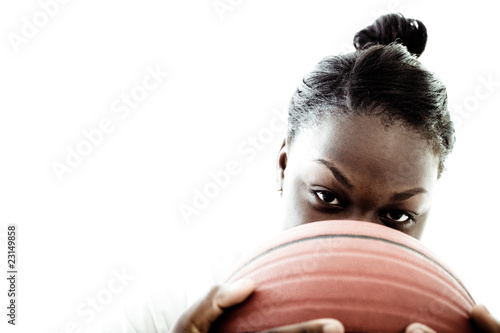 Naklejka koszykówka dziewczynka oko