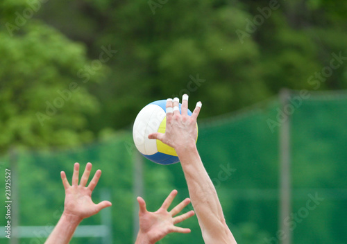 Plakat plaża słońce siatkówka sport lato