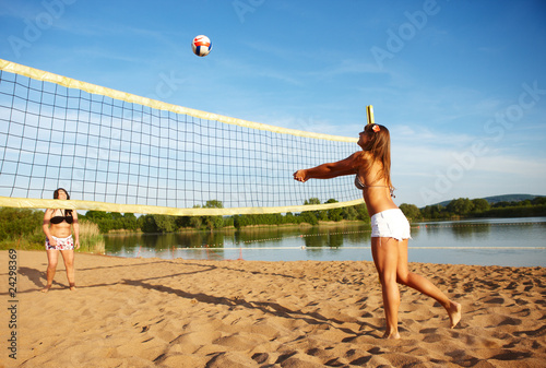 Fototapeta plaża siatkówka lato sport słońce