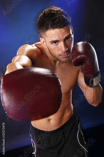 Naklejka ćwiczenie mężczyzna boks lekkoatletka portret