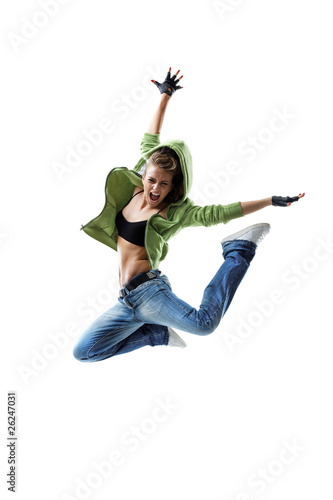 Plakat dziewczynka kobieta sportowy tancerz nowoczesny