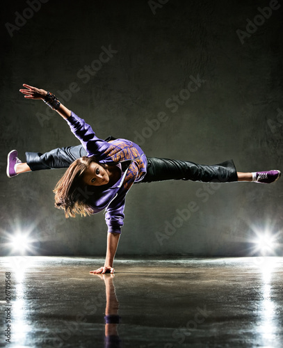 Plakat kobieta taniec sport dziewczynka break dance