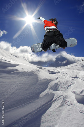 Plakat snowboarder sport jazda konna snowboard