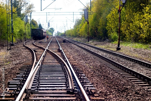 Naklejka stary peron droga niebo słońce