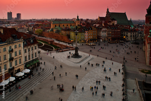 Obraz na płótnie kościół kolumna miasto noc warszawa