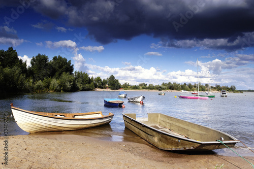 Naklejka łódź piękny natura niebo