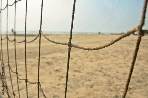 Naklejka plaża pole siatkówka morze