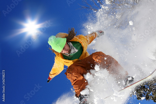 Naklejka mężczyzna chłopiec snowboard sport