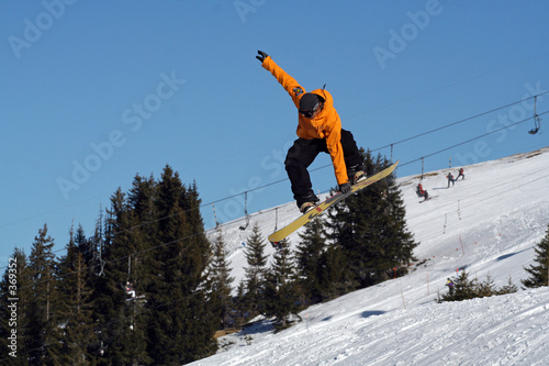 Plakat snowboard śnieg sport