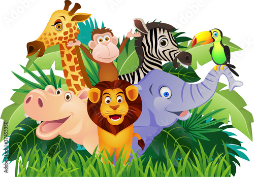 Plakat las afryka zabawa słoń fauna