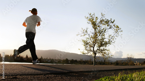 Plakat fitness dziewczynka zdrowie jogging